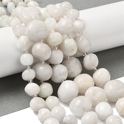 Natural White Moonstone Beads Strands G-Q169-E08-01-1