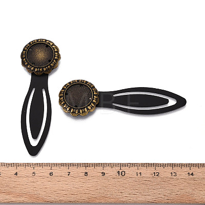 Alloy & Iron Bookmark Cabochon Settings PALLOY-N184-03AB-1