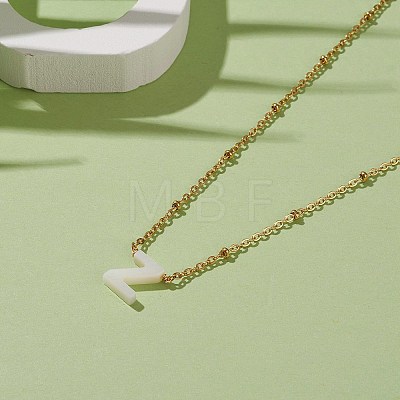 (Jewelry Parties Factory Sale)Natural Shell Initial Pendant Necklaces NJEW-JN03298-06-1