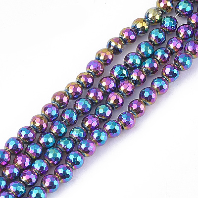 Electroplate Non-magnetic Synthetic Hematite Beads Strands G-S352-08-1