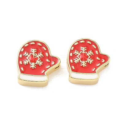 Christmas Brass Enamel Beads KK-I474-G06-1