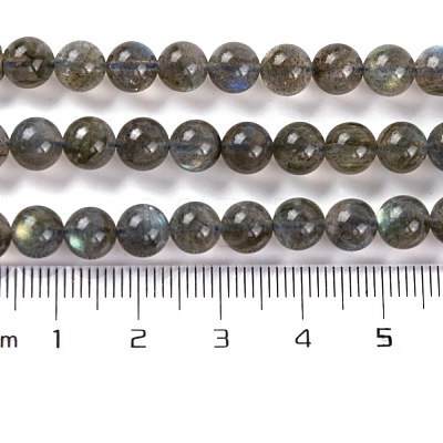 Grade AA Natural Gemstone Labradorite Round Beads Strands G-E251-33-6mm-01-1