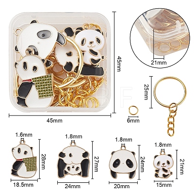 DIY Panda Pendant Keychain Making Kits DIY-YW0004-20-1