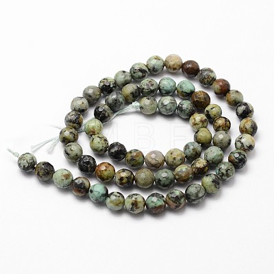 Natural African Turquoise(Jasper) Beads Strands G-G736-09-6mm-1