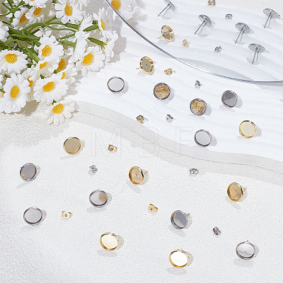 304 Stainless Steel Stud Earring Findings STAS-UN0065-03-1