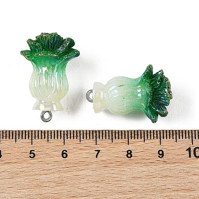 AB Color Plated Opaque Resin Pendants RESI-G129-01-1