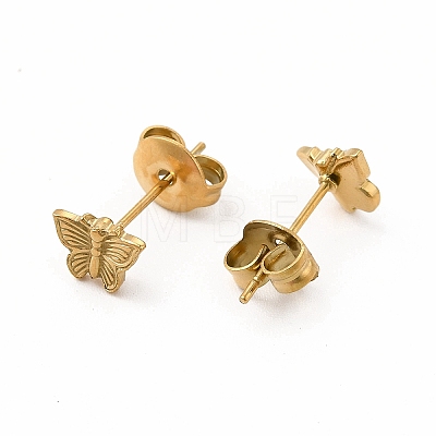 304 Stainless Steel Butterfly Stud Earrings for Women EJEW-C004-11G-1