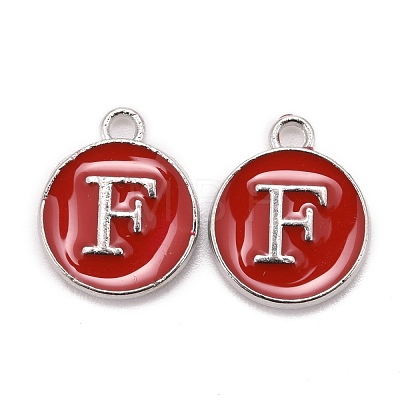 Platinum Plated Alloy Enamel Charms ENAM-S118-03F-P-1