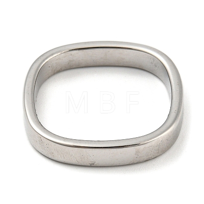 304 Stainless Steel Rectangle Finger Ring RJEW-C059-01P-1