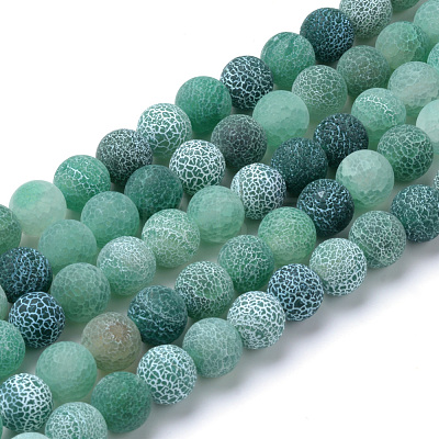 Natural & Dyed Crackle Agate Bead Strands G-T056-10mm-06-1