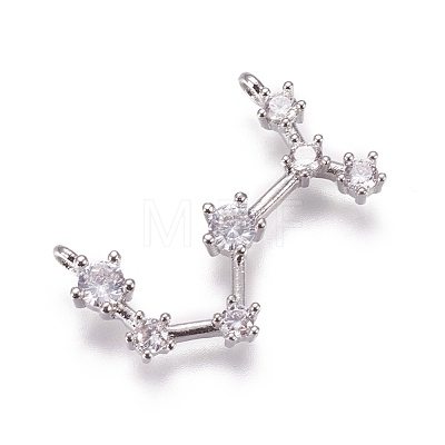Brass Micro Pave Cubic Zirconia Pendants ZIRC-F099-20P-04-1
