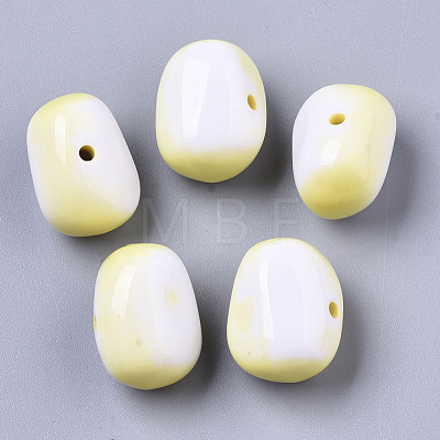 Two Tone Opaque Acrylic Beads SACR-S300-35-1