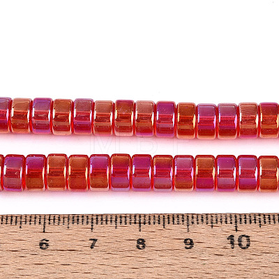 AB Color Plated Transparent Glass Beads Strands LS-GLAA-T026-4x8mm-T10-1