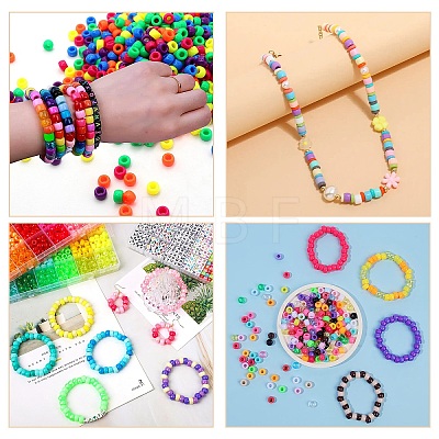 200Pcs Opaque Plastic Beads KY-YW0001-79A-1