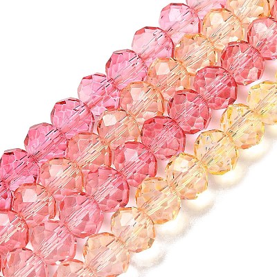 Transparent Painted Glass Beads Strands DGLA-A034-T6mm-A07-1