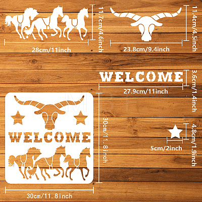 PET Hollow Out Drawing Painting Stencils DIY-WH0391-0617-1