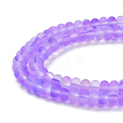 Frosted Transparent Glass Beads Strands FGLA-M002-01D-1