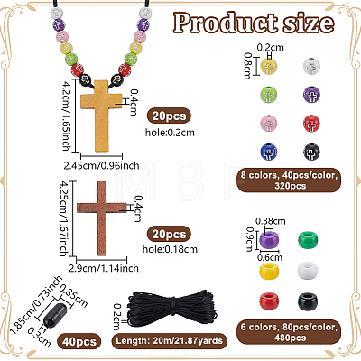 DIY Cross Pendant Necklace Kits DIY-OC0016-08-1