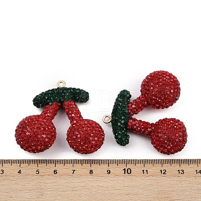 Alloy Clay Rhinestone Pendants RB-P038-05B-G-1