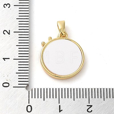 Brass Micro Pave Clear Cubic Zirconia with Acrylic Pendants KK-G483-12G-1
