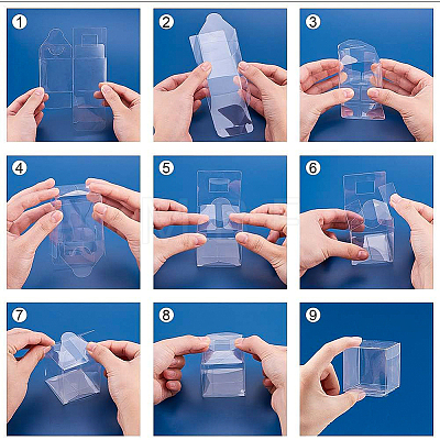 Transparent Plastic PET Box Gift Packaging CON-WH0052-12x12cm-1