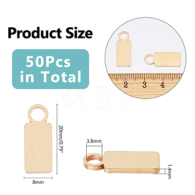 50Pcs Brass Pendants KK-DC0004-21-1