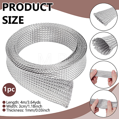 304 Stainless Steel Wire Braided Strap STAS-WH0044-114D-1