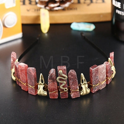 Natural Strawberry Quartz Headband PW-WGEF7A0-10-1