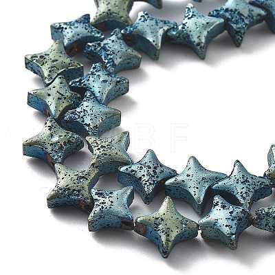 Electroplated Natural Lava Rock Beads Strands G-A251-C01-01J-1