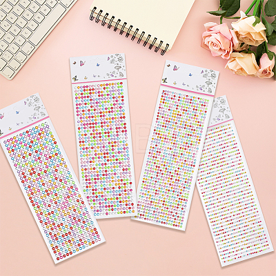 4 Sheets 4 Styles Acrylic Self Adhesive Stickers DIY-GF0014-71A-1