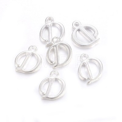 Silver Color Plated Alloy Letter Pendants PALLOY-J718-01S-D-1