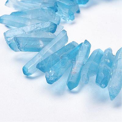 Natural Quartz Crystal Points Beads Strands G-K181-B06-1