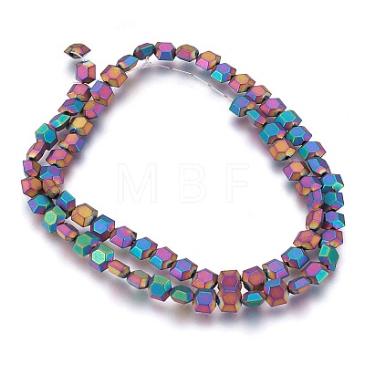 Electroplated Non-magnetic Synthetic Hematite Beads Strands G-P392-I09-1