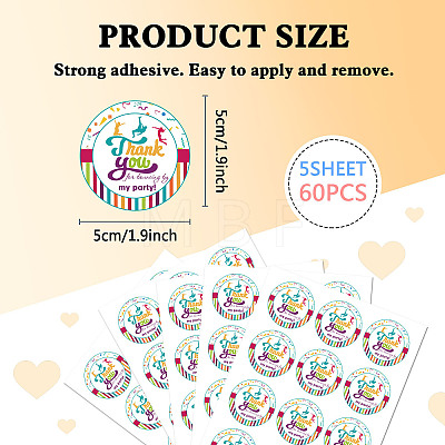 5 Sheets Round Dot PVC Waterproof Decorative Sticker Labels DIY-WH0481-04-1