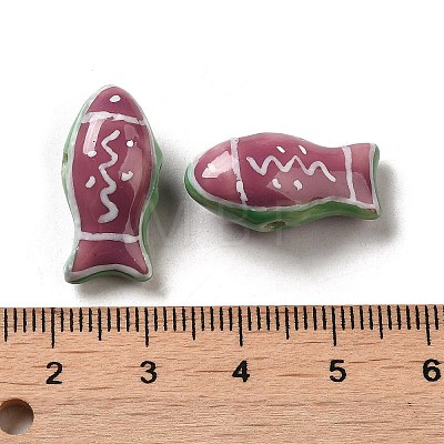 Handmade Printed Porcelain Beads PORC-E015-17H-1