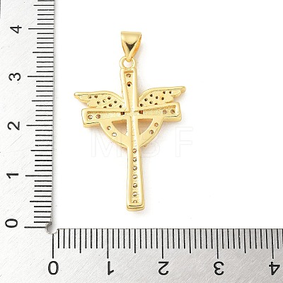 Brass Micro Pave Cubic Zirconia Pendants KK-U053-17G-02-1