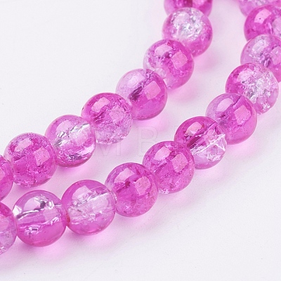 Crackle Glass Beads Strands X-CCG-Q002-6mm-09-1