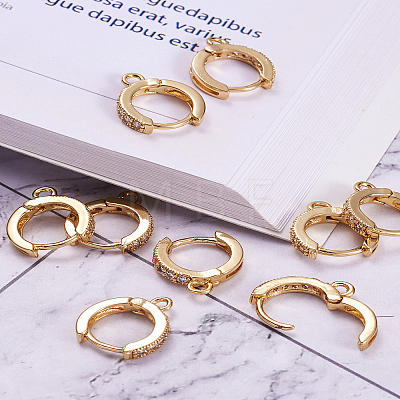 Eco-Friendly Brass Earring Hoops Findings KK-TA0007-40-1