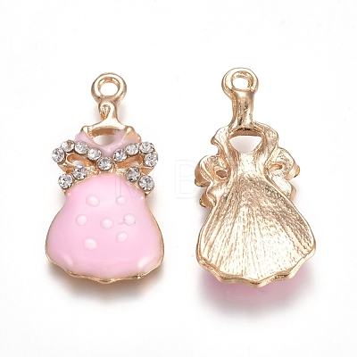 Light Gold Plated Alloy Enamel Pendants PALLOY-TAC0011-05-1