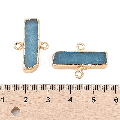 Dyed Natural White Jade Connector Charms G-N344-05A-1