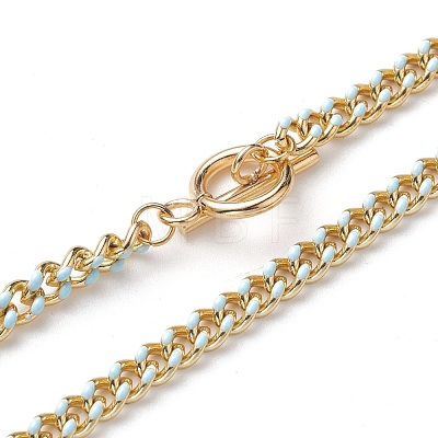 Brass Curb Chain Necklaces NJEW-JN03097-1
