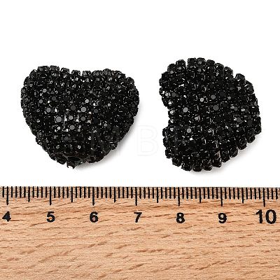 Sparkling Acrylic Heart Beads with Rhinestone Embellishment LS-OACR-NH0001-02B-08-1