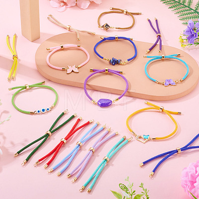 3Pcs Polyester Braided Round Cord Slider Bracelet Making MAK-TA0001-38A-1