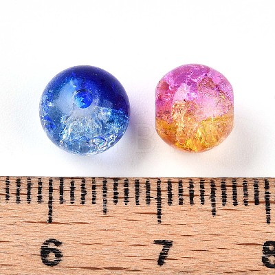 Baking Painted Transparent Crackle Glass Beads DGLA-Q018-8mm-M01-1