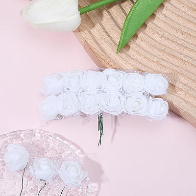 288Pcs Foam & Iron Artificial Flower AJEW-SP0003-58A-1