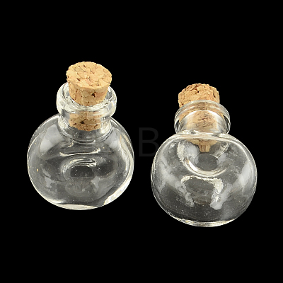 Flat Round Glass Bottle for Bead Containers AJEW-R045-06-1