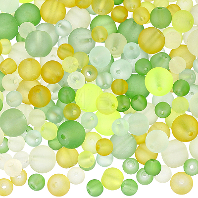 400Pcs 15 Colors Baking Paint Transparent Glass Beads GLAA-PA0001-82A-1