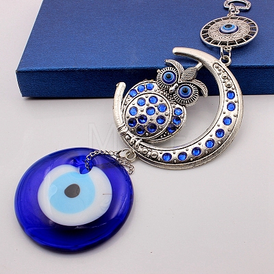 Lampwork Turkish Blue Evil Eye Pendant Decoration EVIL-PW0004-05-1