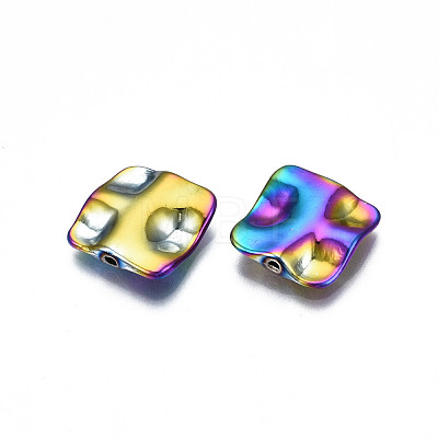 Rack Plating Rainbow Color Alloy Beads PALLOY-S180-363-1
