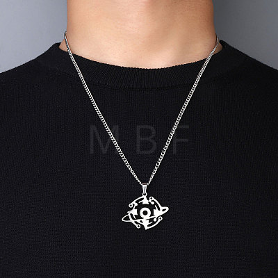 201 Stainless Steel Pendant Necklaces for Man NJEW-Q336-02J-P-1
